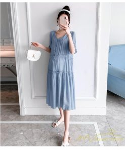 ワンピース | マタニティ ママ服 シフォン マキシレディース 産前 産後 マタニティ服 薄手 無地 マタニティウェア キレイめ お出かけ