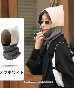 レディース | ニット帽 目出し帽 フェイスマスク ウール 女子ニットキャップ 女性用スキー帽子 耳カバー あったか 防寒対策 冬 2022新作　