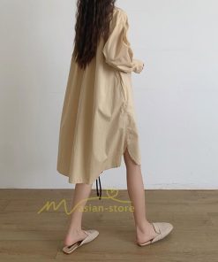 マキシ | シャツワンピ 2WAY カーディガン 長袖 ロング 無地 体型カバー ワンピース アウター レディース 春アウター お出かけ 20代30代40代50代 羽織り カジュアル 上品