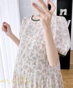 ワンピース | マタニティレディース 着痩せ 韓国風 小花柄 妊婦服 マタニティウェア 上品 大きいサイズ 夏服 Aラインお出かけ マタニティ