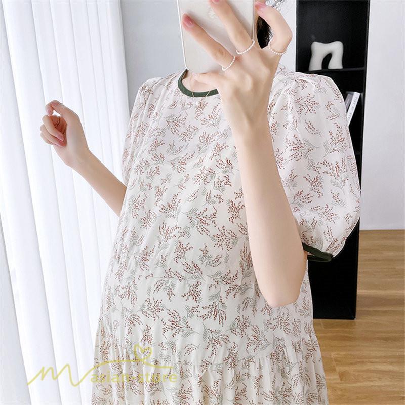 ワンピース | マタニティレディース 着痩せ 韓国風 小花柄 妊婦服 マタニティウェア 上品 大きいサイズ 夏服 Aラインお出かけ マタニティ
