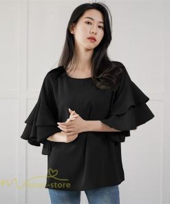 シャツ・ブラウス | ブラウス レディース  6色 きれいめ 40代 春秋 上品 無地 ブラウス 半袖 ゆったり オシャレ 韓国風 通勤 30代 50代 大人 カジュアル お出かけ 着痩せ 夏物