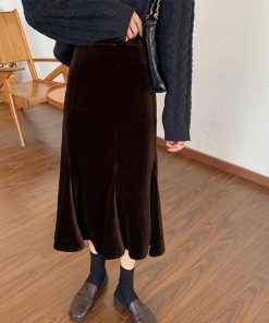 ロングスカート | マーメイドスカート ベルベット 韓国風