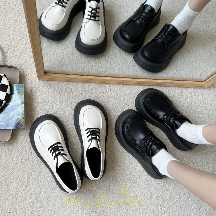 ローファー | ドレスシューズ レディース 靴 合皮 厚底靴 編み上げ 韓国風 歩きやすい 学生靴 通勤 通学 パンプス 春 夏 秋 発表会 入学 卒業 卒園 冬 入園
