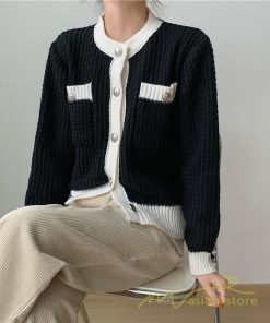 カーディガン | 2022秋冬ニットショート丈 レディース フロントボタン 羽織り ポケット アウター ニット セーター 大人 20代40代 やさしい 通学通勤 長袖