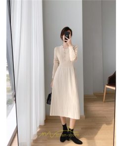 ニットワンピース | ワンピース 春 春服 レディース 長袖 ゆったり 秋 冬 ロング丈 可愛い 2022秋冬 暖か 通勤 おしゃれ デート 20代30代40代50代 女子会 同窓会