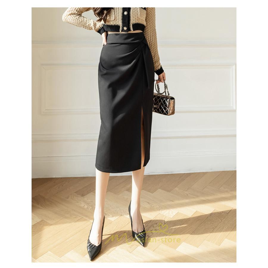 スカート | レディース ロング ミモレ丈 大人 スリット 秋冬 ロング丈 Aライン ハイウエスト 秋冬 無地 着痩せ お出かけ 2022 暖か 通勤 お呼ばれ フェミニン