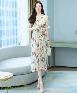 ミディアム | ワンピース レディース ひざ下丈 カジュアル おしゃれ 夏新作 上品 ミディアムワンピース 花柄 大きいサイズ 上品 エレガント 気質 30代 お出かけ 40代 20代