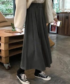 ロングスカート | Aライン フレアスカート黒