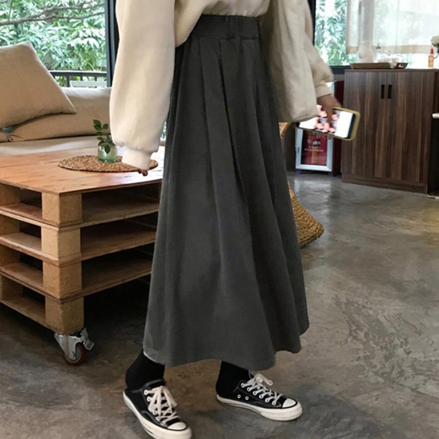 ロングスカート | Aライン フレアスカート黒