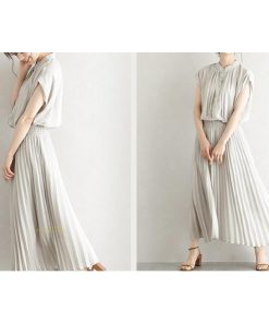 送料無料セール | 夏ワンピース プリーツワンピース 半袖 揺れる 大人 可愛い ロングワンピース レディース ワンピ 50代60代 パーティードレス ママワンピース 30代40代 無地