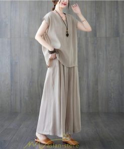 セットアップ | レディース 夏服 Tシャツ ワイドパンツ ガウチョパンツ カジュアル 無地 冷感 涼感 ブラウス トップス 30代40代 2点セット ゴム パンツ 半袖