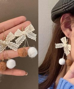 その他アクセサリー | リボンピアス レディース ポンポンピアス