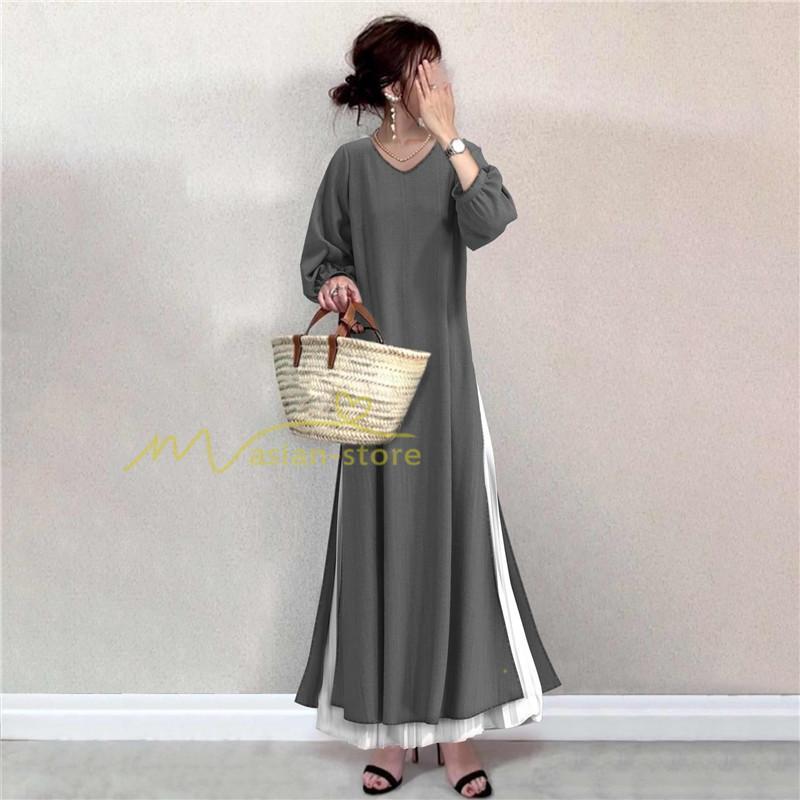 マキシ | セットアップ ワンピース スカート 2点セット 長袖 秋物 プリーツスカート Aラインワンピース 大人 30代40代50代 かわいい お呼ばれ ウエストゴム 無地