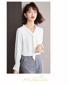 シャツ・ブラウス | ブラウス レディース 長袖 秋冬 オフィス フォーマル スーツ インナー 白 シフォン 大きいサイズ ビジネス 20代 通勤 40代 体型カバー 30代 秋服