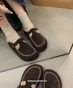 ローファー | モカシン レディース モカシンシューズ カジュアルシューズ 内ボア ファー シンプル ぺたんこ 秋 冬 柔らかい あったか 痛くない もふもふ 2022新作