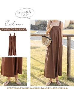 ノースリーブ | サロペット レディース 無地 着痩せ キャミサロペット 可愛い 20代 30代 カジュアル 春 夏 秋 韓国風 ゆったり パンツ コーデ プルオーバー