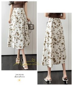 スカート | マキシロング ワイド フレア ゆったり 2トーン 春 夏 秋 冬 体系カバー Aライン フェミニン 着痩せ 20代30代40代 カジュアル デイリー 通勤通学 上品