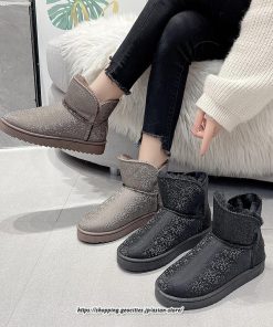 ブーツ | ムートンレディース 靴 スノーシューズ ショートもこもこ ボア シューズ 秋冬 あったか 歩きやすい 防寒 2022新作 シューズ