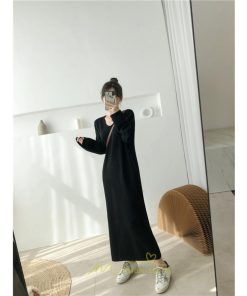 ニットワンピース | レディース 冬 きれいめ ニットフレア ロング おしゃれ 秋冬 長袖 送料無料 可愛い 萌え袖 上品 秋冬コーデ 20代30代40代50代 がーりー