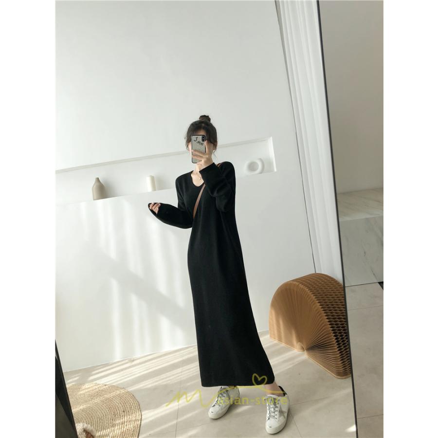 ニットワンピース | レディース 冬 きれいめ ニットフレア ロング おしゃれ 秋冬 長袖 送料無料 可愛い 萌え袖 上品 秋冬コーデ 20代30代40代50代 がーりー