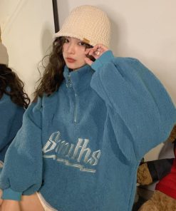 トップス | ボアトレーナー フロントジップ 韓国風