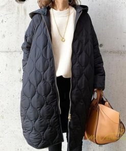 ダウンジャケット コート | キルティングコート ダウン ダウンジャケット フード付き ロング丈 ゆったり ダウンコート 中綿ジャケット 防風 中綿コート 防寒 アウター 30代40代50代