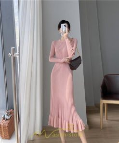 ニットワンピース | ロングワンピース ワンピース レディース ロング丈 秋 冬 マーメイド 着痩せ セクシー 足細効果 韓国風 20代30代40代50代 フェミニン