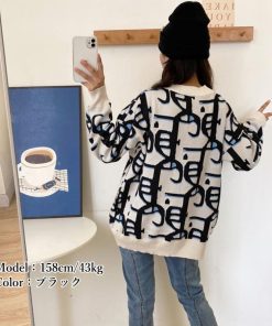 ニット・セーター | ジャガード柄ニットトップス 長袖韓国秋冬