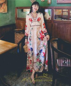 マキシ | マキシワンピース レディース ロング丈 大人 ワンピ 花柄 夏秋 Vネック カジュアル 着やせ きれいめ 撮影 人気 二次会 パーティー 通気 ゆったり 夏秋服