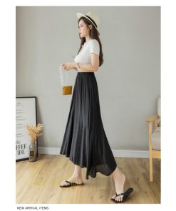 新作 | リネンパンツ 夏 ガウチョパンツ スカーチョ 体型カバー ワイドパンツ レディース ガウチョ ボトムス ゆったり 涼しい キュロット 春夏 ウエストゴム ズボン