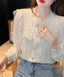 シャツ・ブラウス | ブラウス レディース きれいめ 春秋 40代 30代 長袖 カジュアルブラウス 可愛い おしゃれ 韓国風 通勤 着回し お出かけ エレガント 着痩せ 上品 レースシャツ