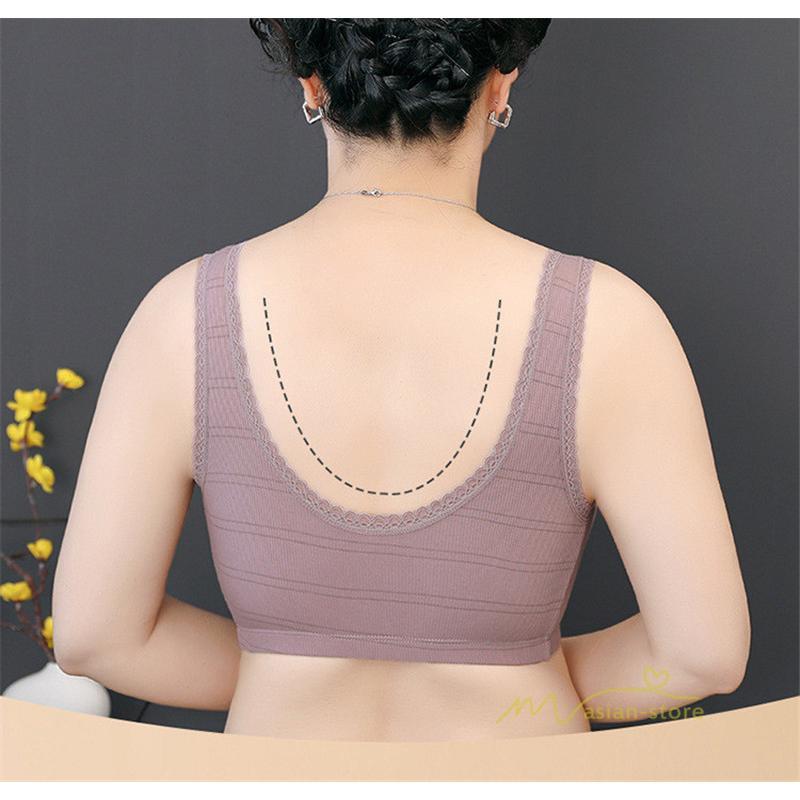 トップス | ブラジャー 前開き フロントボタン ノンワイヤー ノンワイヤーブ ナイトブラ ソフトブラ レディース インナー 無地 肌着 ギフト 下着 着脱簡単 母親 婦人