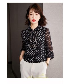 シャツ・ブラウス | ブラウス レディース 長袖 秋冬 オフィス フォーマル スーツ 黒 シフォン 大きいサイズ ビジネス 通勤 体型カバー 50代 40代 20代 フェミニン 30代 秋服