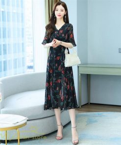 ミディアム | ワンピース レディース ひざ下丈 カジュアル おしゃれ 夏新作 上品 ミディアムワンピース 花柄 大きいサイズ 上品 エレガント 気質 30代 お出かけ 40代 20代