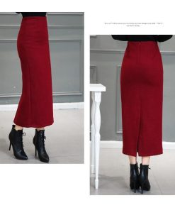 在庫ある | 短納期ロングタイトスカート ハイウエスト ロングスカート ビジネススカート ラシャスカート スリットセクシースカート エレガント フェミニン 後ろファスナー