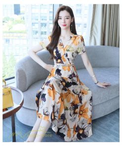 ミディアム | Aラインワンピース レディース 着痩せ 花柄 30代 40代 サマーワンピース ひざ下丈 ワンピース フレア きれいめ 大きいサイズ 上品 ポケット付き プリント 夏