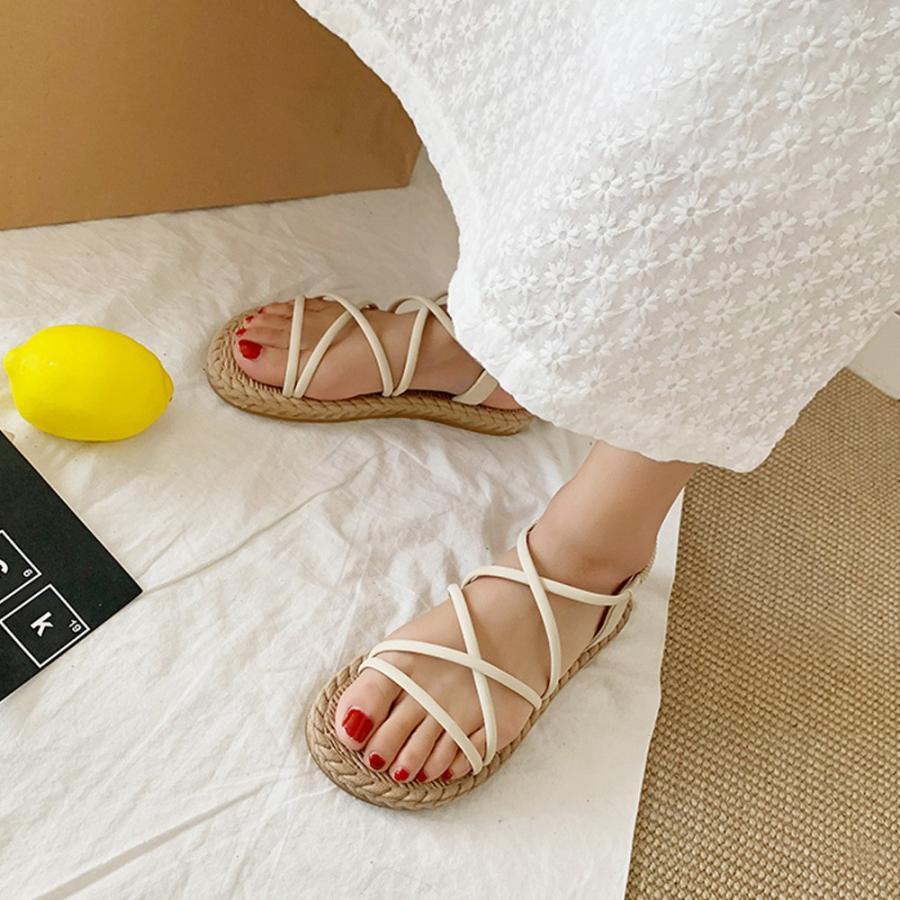 サンダル | レディースシューズ ミュール ビーチゴム仕様 ぺたんこ 歩きやすい