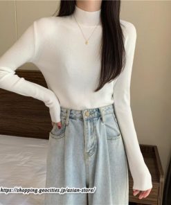 ニット・セーター | カットソー ニット レディース リブニット 長袖 秋冬 春 トップス スリム ストレッチ インナー 無地 プルオーバー 通学通勤 長袖ニット 長袖カットソー 着痩せ