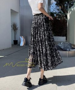 スカート | ロング 秋 花柄 柔らか ボトムス レディース ロングマキシ丈 シンプル 無地 カジュアル 着痩せ コーデ 春 30代 50代 秋20代 シフォン 40代 夏