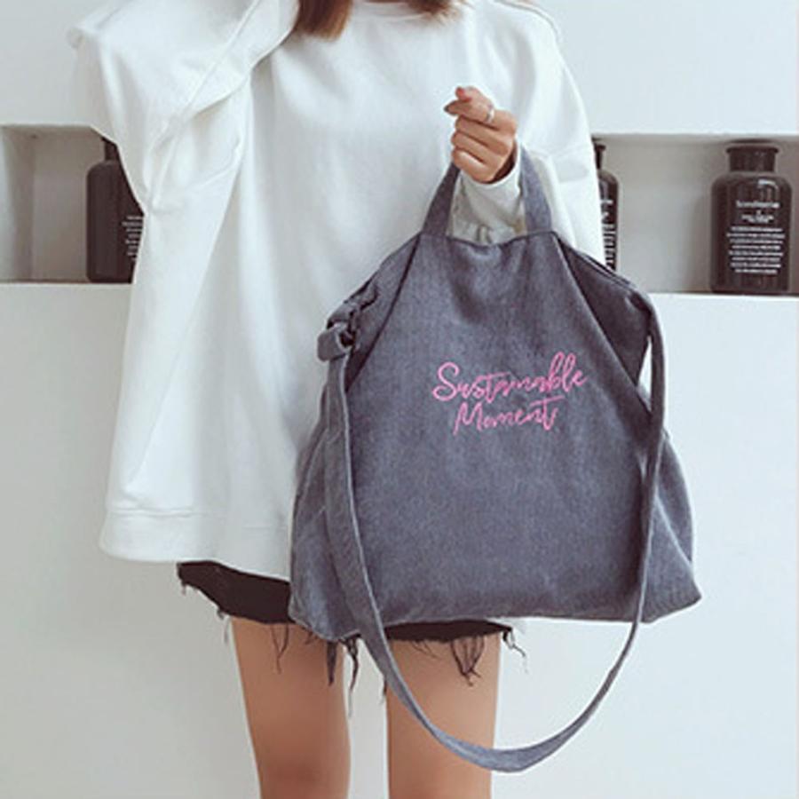 ショルダーバッグ | キャンバスバッグ レディース 刺しゅう 2way 大容量 トートバッグ