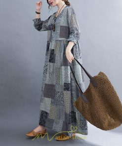 マキシ | 長袖ワンピース 秋物 レディース ロングワンピース チェック 夏 30代40代 大人 秋ワンピース 新作 ワンピース ゆったり 広い裾 Aラインワンピ 可愛い 旅行