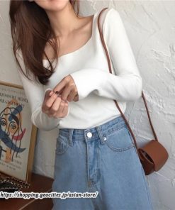 ニット・セーター | カットソー ニット レディース リブニット 長袖 秋冬 春 トップス スリム ストレッチ インナー 無地 長袖ニット 着痩せ 長袖カットソー 通学通勤 プルオーバー