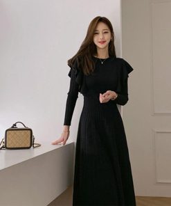 ワンピース | ショルダーフリルニットワンピース新作