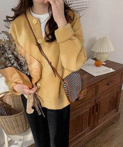 ニット・セーター | ニットトップス アウター ニットカーディガン 秋冬 長袖 無地カーデ シンプル レディース 大人かわいい ニットソー 韓国風