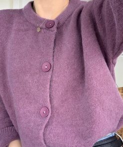 ニット・セーター | ニットトップス アウター ニットカーディガン 秋冬 長袖 無地カーデ シンプル レディース 大人かわいい ニットソー 韓国風