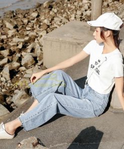 ジーンズ、デニム | デニムパンツ 裾フリンジ スタイリッシュ ハイウエスト ストレートパンツ デイリーコーデ ワイドパンツ 夏コーデ 2020新制作 シングルブレスト マキシ丈パンツ