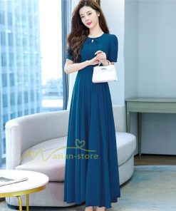 マキシ | リゾートワンピース レディース サマードレス ロング マキシ丈 半袖 ゆったり 体型カバー 20代 30代 40代 50代 無地 お出かけ 通勤通学 着痩せ 夏物 カジュアル