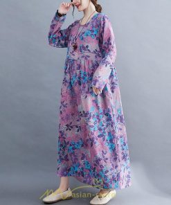 マキシ | ロングワンピース 大きいサイズ レディース 細見え 着痩せ 美シルエット セクシー 女子力 トレンド 海外セレブ オトナ女子 花柄 大人 紫 体型カバー ぽっちゃり