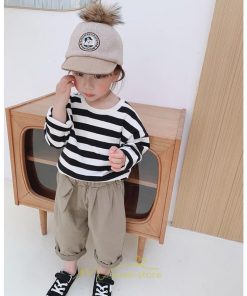 衣装 服 | 子供服 長袖Tシャツ キッズ 男の子 女の子 ロンT トップス 長袖 コットン 春 秋 カジュアル ボーダー柄 ナチュラル 可愛い 男女兼用